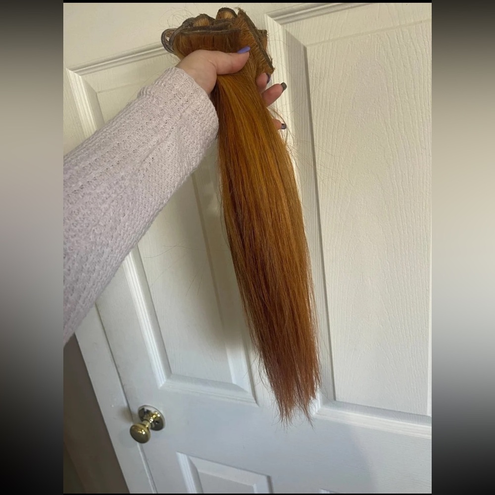 Copper human hair extensions 72 grams